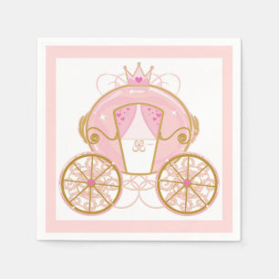 Serviette En Papier Princess Royal Carriage Pink & Gold fête d'anniver