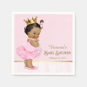 Serviette En Papier Princesse Ballerine Ethnique Rose Or Fête Prénatal