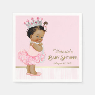 Serviette En Papier Princesse Ballerine Ethnique Rose Or Fête Prénatal