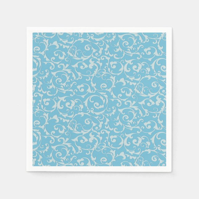 Serviette En Papier Princesse Bleue Royale Conte de Fées Chic (Devant)