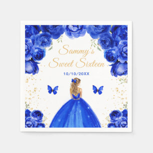 Serviette En Papier Princesse Blonde aux Cheveux Blonds Sweet Seize An