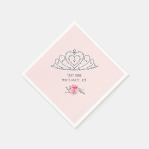 Serviette En Papier princesse, couronne, couronne de parties scintilla