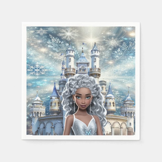 Serviette En Papier Princesse de Glace (Devant)