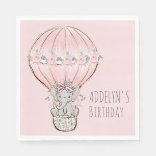 Serviette En Papier Princesse Elephant Hot Air Balloon Girl'anniversai