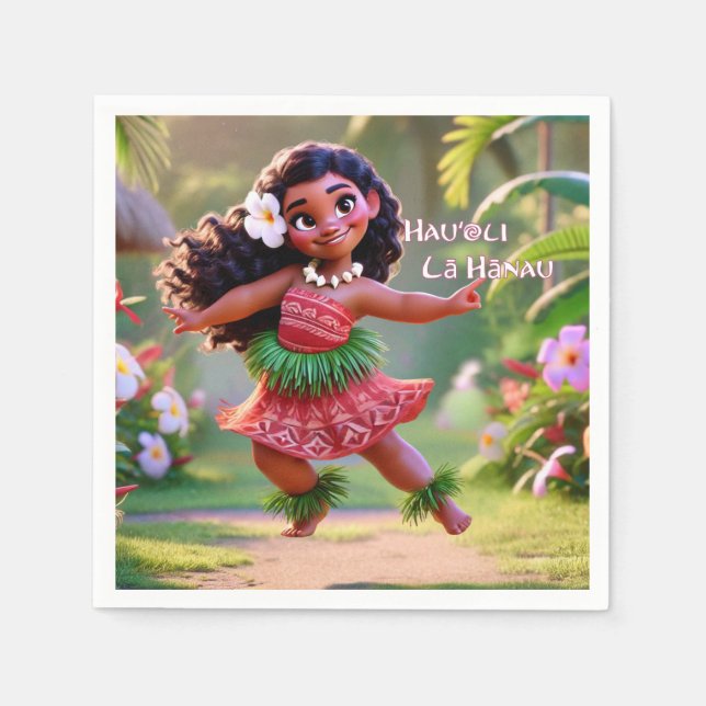 Serviette En Papier Princesse Hula Hauʻoli (Devant)