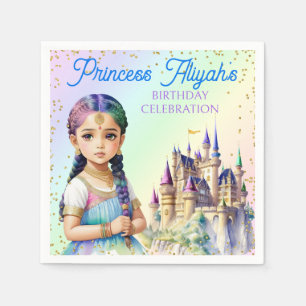 Serviette En Papier Princesse Magique Château de Rêve Arc-en-Ciel au P
