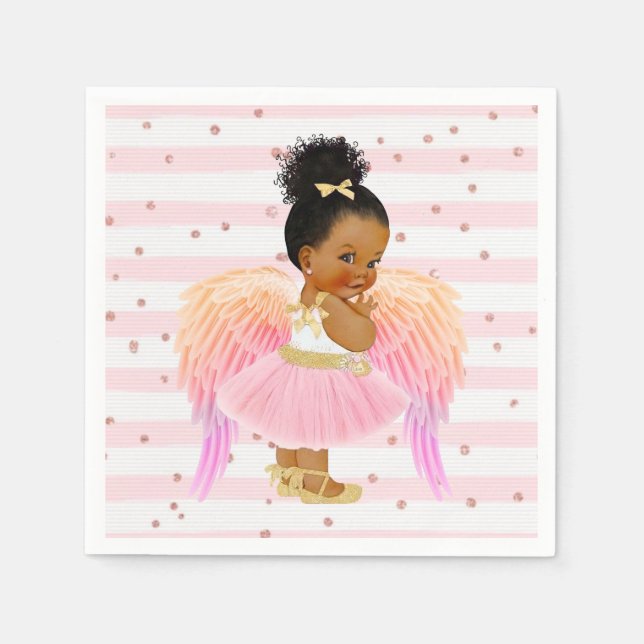 Serviette En Papier Princesse Rose Gold Ballerina Baby shower/Annivers (Devant)