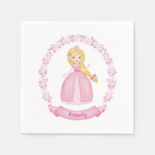 Serviette En Papier Princesse Rose mignon Personnalisé