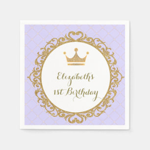 Serviette En Papier Princesse royale Lavender Purple Gold Birthday
