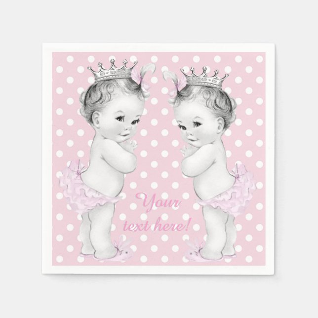 Serviette En Papier Princesse Twin Girl Douche (Devant)
