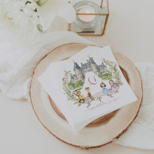 Serviette En Papier Princesses, Chevaliers & Dragons Fée Conte Anniver
