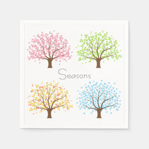 Serviette En Papier Printemps Été Automne Hiver Arbres Papier serviett