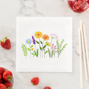 Serviette En Papier Printemps Été Fleurs sauvages