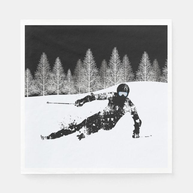 Serviette En Papier Pro Skier, Ski Snowboard (Devant)