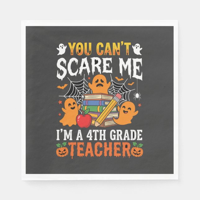 Serviette En Papier Prof de 4e année drôle Halloween Fantôme (Devant)