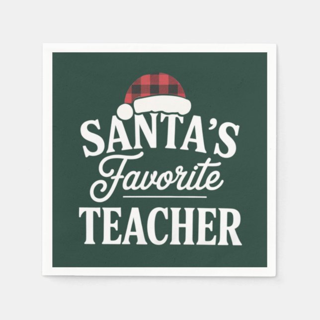 Serviette En Papier Prof enseignant préféré de Noël pour élèves (Devant)