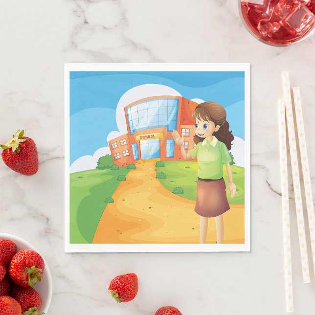 Serviette En Papier Professeur Au Papier De L'École Napkins (Créateur téléchargé)