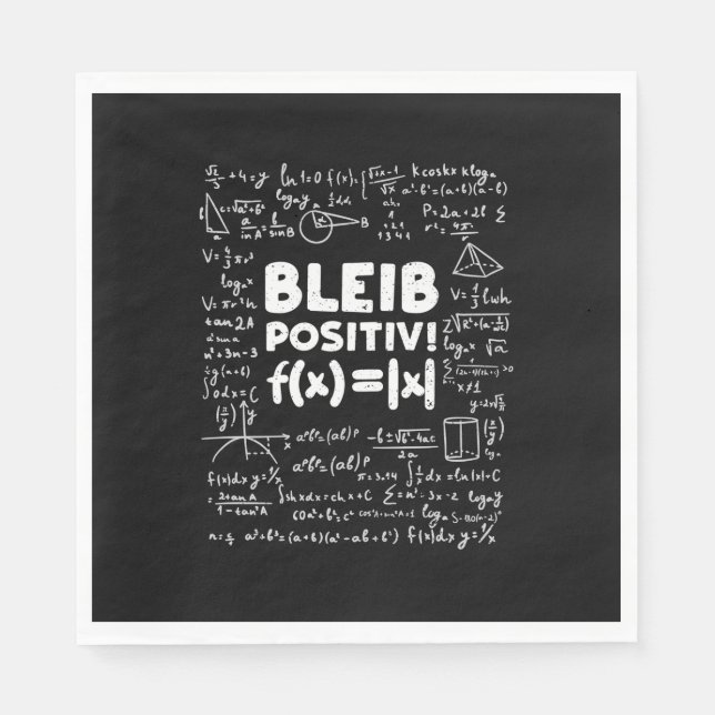 Serviette En Papier Professeur Cadeaux | Bleib Enseignant Positiv Math (Devant)