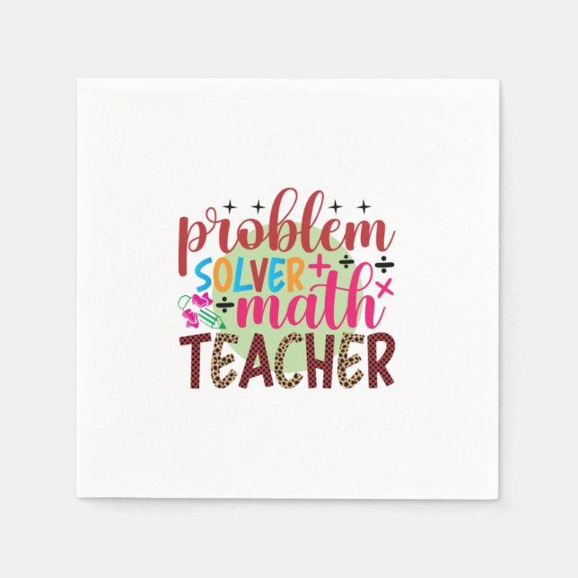 Serviette En Papier Professeur Cadeaux | Enseignant en mathématiques d (Devant)