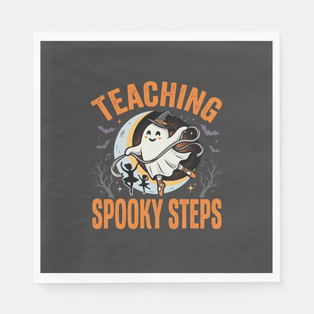 Serviette En Papier Professeur de danse Halloween Pas effrayants (Devant)