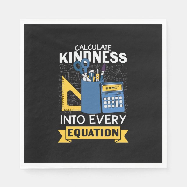 Serviette En Papier Professeur de mathématiques Calculer la gentilless (Devant)