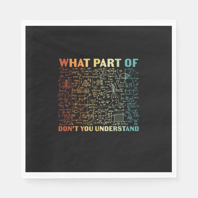 Serviette En Papier Professeur De Mathématiques Quelle Partie Des Math (Devant)