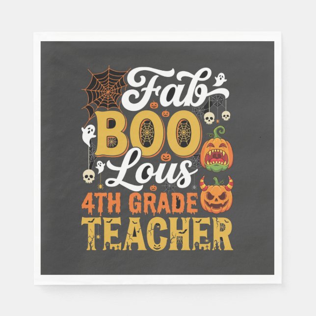 Serviette En Papier Professeur de quatrième année Faboolous Halloween (Devant)