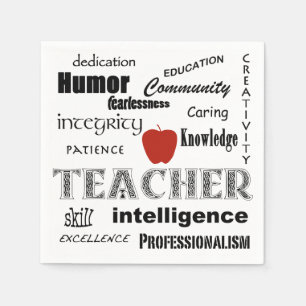 Serviette En Papier Professeur Pride+Pomme rouge