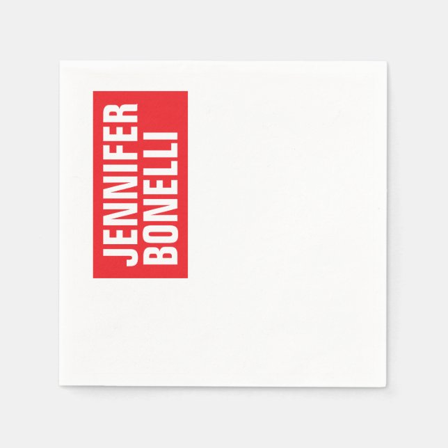 Serviette En Papier Professionnel minimaliste moderne en blanc (Devant)