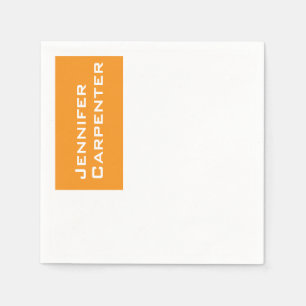 Serviette En Papier Professionnel minimaliste orange moderne