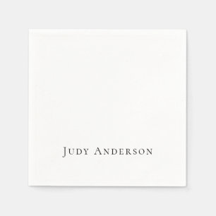 Serviette En Papier Professionnel Plain Moderne Élégant Votre Nom