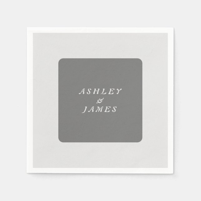 Serviette En Papier Professionnellement elegant grey plain minimalist (Devant)