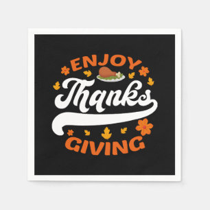 Serviette En Papier profiter de la nourriture de thanksgiving dinde re