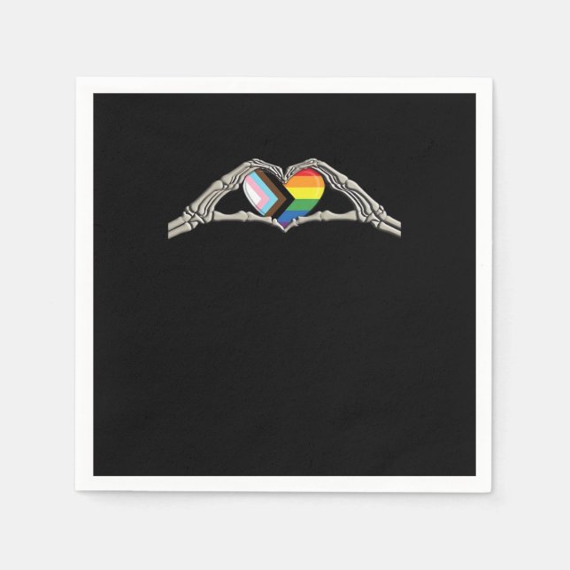 Serviette En Papier Progrès de la fierté cardiaque des mains osseuses (Devant)