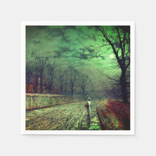 Serviette En Papier Promenade au clair de lune (Devant)