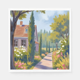 Serviette En Papier Promenade dans le jardin Peinture à l'huile chem