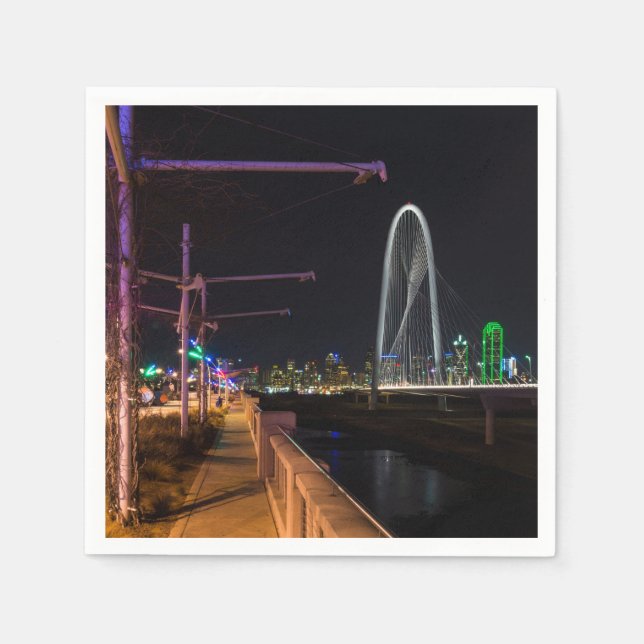 Serviette En Papier Promenade nocturne de Dallas (Devant)