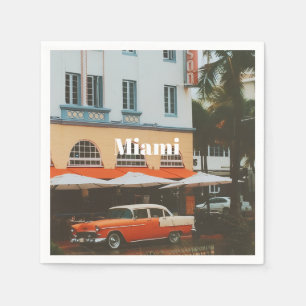 Serviette En Papier Promenade océanique de Miami  Souvenir de voyage
