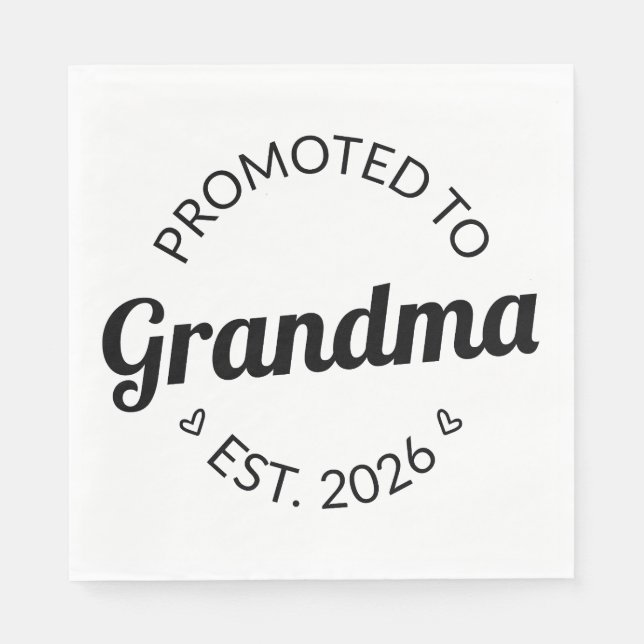 Serviette En Papier Promu À Grand-Mère Est. 2026 I (Devant)
