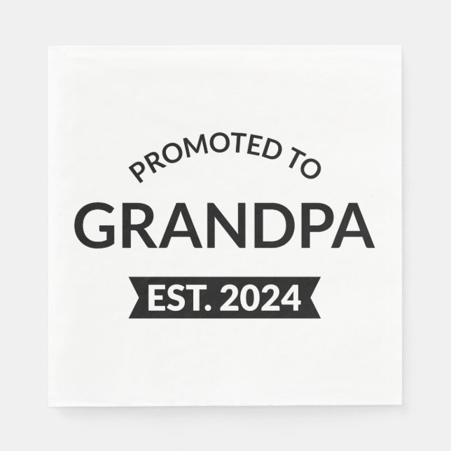 Serviette En Papier Promu À Grand-Père Est. 2024 II (Devant)