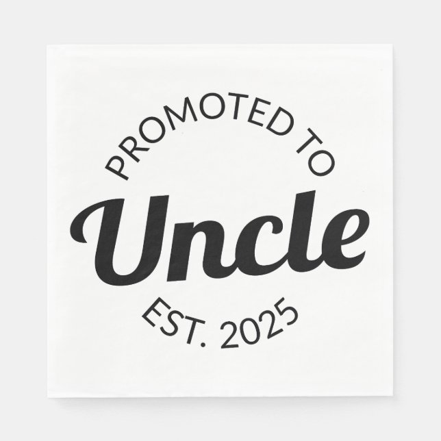 Serviette En Papier Promu À Oncle Est. 2025 I (Devant)