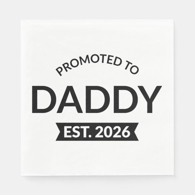 Serviette En Papier Promu Papa Prévu 2026 II (Devant)