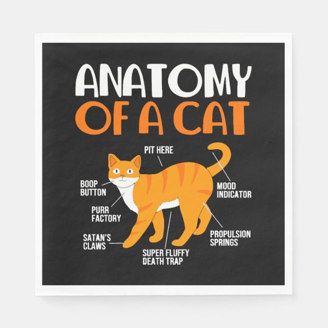 Serviette En Papier Propriétaire de chat tabby drôle Anatomie d'un cha (Devant)