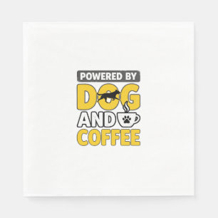 Serviette En Papier Propulsé par le chien et le café Vintage Shirt Des