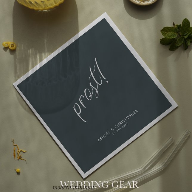 Serviette En Papier Prost ! Espace gris minimal cocktail pour toutes o (Créateur téléchargé)