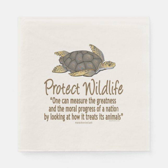 Serviette En Papier Protéger les tortues de mer (Devant)