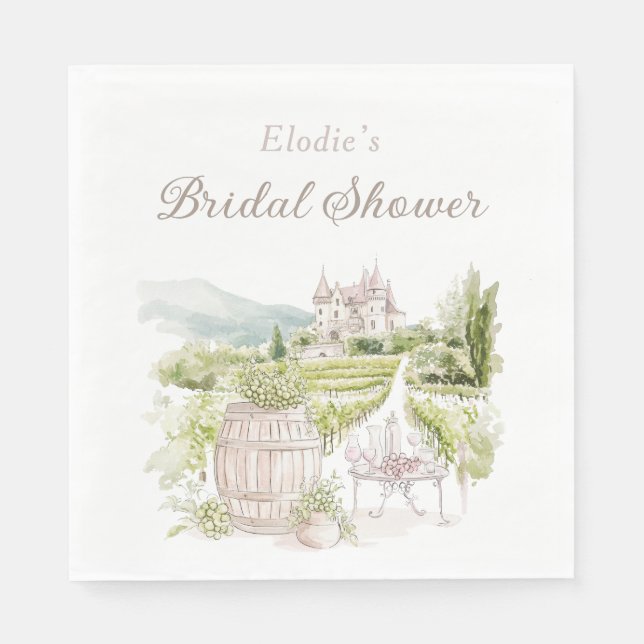 Serviette En Papier Provence Élégant Château Mariage Pays Français (Devant)