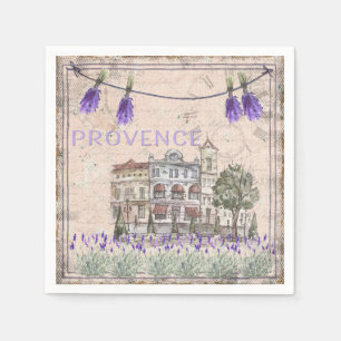 Serviette En Papier Provence France Lavender Flower Summer Love