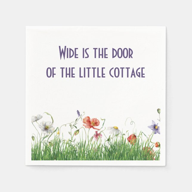 Serviette En Papier Proverbe Irlandais Avec Fleur sauvage (Devant)