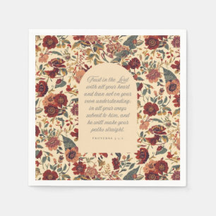 Serviette En Papier Proverbes 3:5–6 Ayez confiance dans le Seigneur Fl